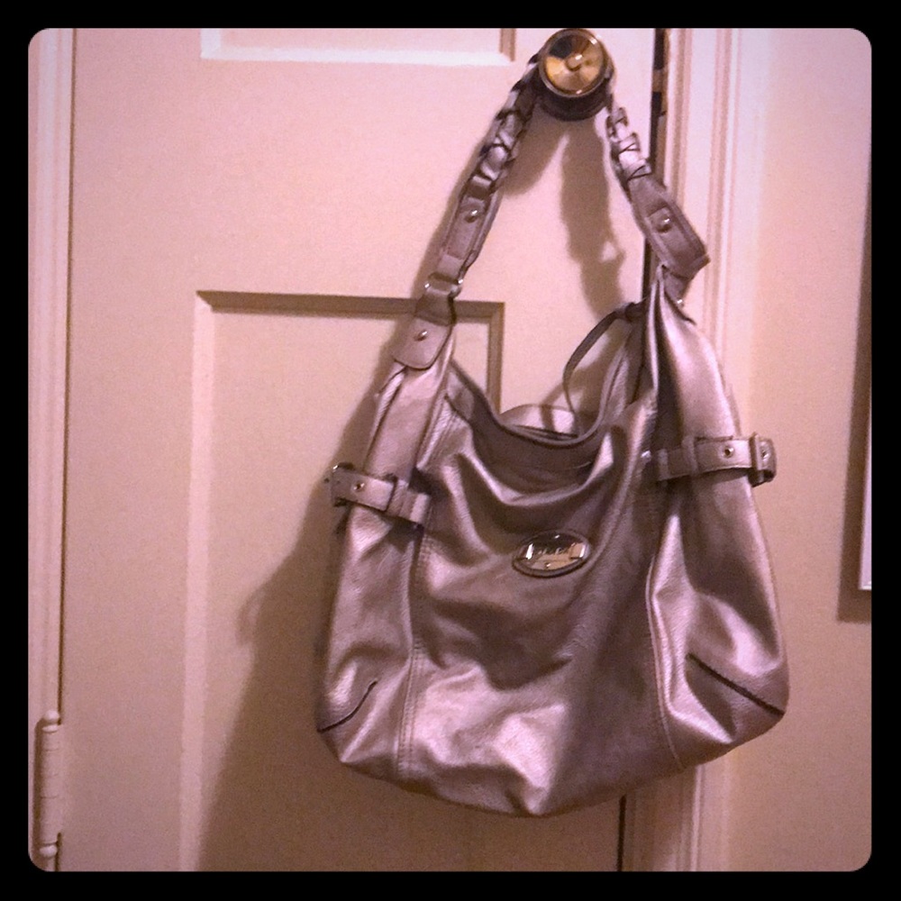 *SOLD* Large Silver Gray Satchel